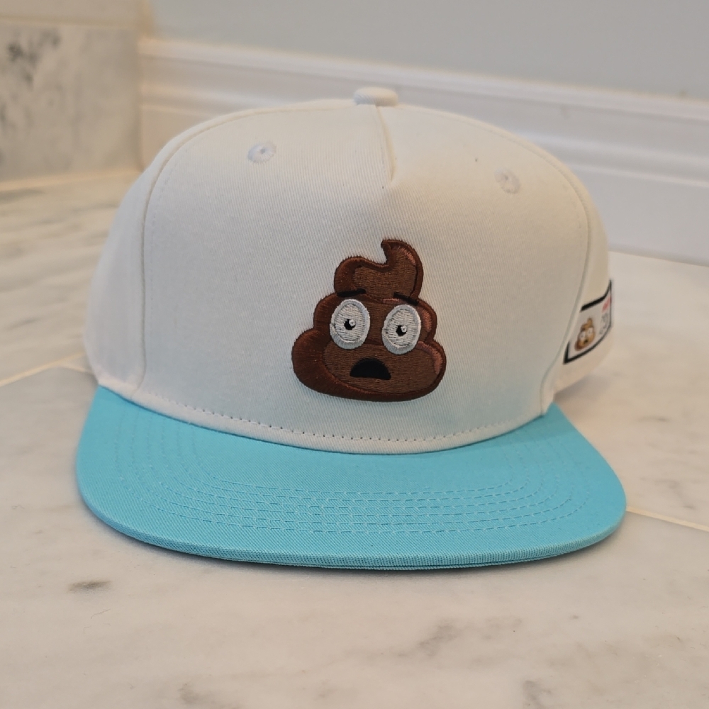 White and Blue Emoji Cap